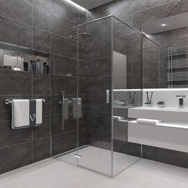 ДУШЕВОЙ УГОЛ VECONI ROVIGO RV-073, 1000Х1000Х1950 ХРОМ, СТЕКЛО ПРОЗРАЧНОЕ