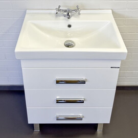 ТУМБА-УМЫВАЛЬНИК COMFORTY НИКОСИЯ 60Н БЕЛЫЙ ГЛЯНЕЦ С РАКОВИНОЙ FEST 60