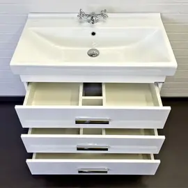 ТУМБА-УМЫВАЛЬНИК COMFORTY НИКОСИЯ-80Н БЕЛЫЙ ГЛЯНЕЦ С РАКОВИНОЙ FEST 80