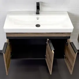 ТУМБА-УМЫВАЛЬНИК COMFORTY СОЛО-90 ДУБ ТЁМНО-КОРИЧНЕВЫЙ С РАКОВИНОЙ АДРИАНА 90