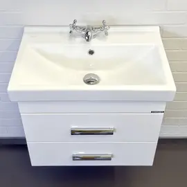 ТУМБА-УМЫВАЛЬНИК COMFORTY НИКОСИЯ 60П БЕЛЫЙ ГЛЯНЕЦ С РАКОВИНОЙ FEST 60