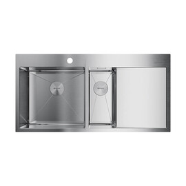 КУХОННАЯ МОЙКА OMOIKIRI AKISAME 100-2-IN-L НЕРЖ.СТАЛЬ/НЕРЖАВЕЮЩАЯ СТАЛЬ