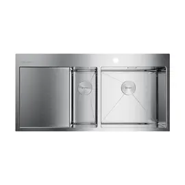 КУХОННАЯ МОЙКА OMOIKIRI AKISAME 100-2-IN-R НЕРЖ.СТАЛЬ/НЕРЖАВЕЮЩАЯ СТАЛЬ