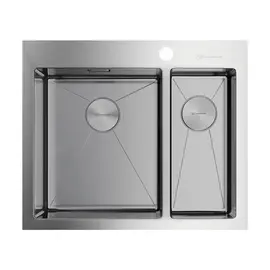 КУХОННАЯ МОЙКА OMOIKIRI AKISAME 60-2-IN-L НЕРЖ.СТАЛЬ/НЕРЖАВЕЮЩАЯ СТАЛЬ