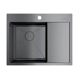 КУХОННАЯ МОЙКА OMOIKIRI AKISAME 65-GM-L НЕРЖ.СТАЛЬ/ВОРОНЕНАЯ СТАЛЬ