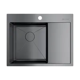 КУХОННАЯ МОЙКА OMOIKIRI AKISAME 65-GM-L НЕРЖ.СТАЛЬ/ВОРОНЕНАЯ СТАЛЬ