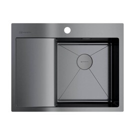 КУХОННАЯ МОЙКА OMOIKIRI AKISAME 65-GM-R НЕРЖ.СТАЛЬ/ВОРОНЕНАЯ СТАЛЬ