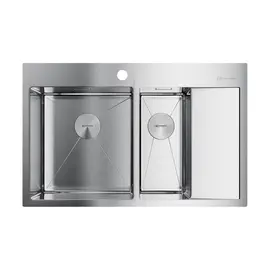 КУХОННАЯ МОЙКА OMOIKIRI AKISAME 78-2-IN-L НЕРЖ.СТАЛЬ/НЕРЖАВЕЮЩАЯ СТАЛЬ