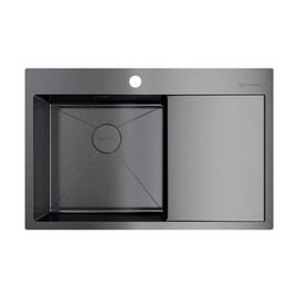 КУХОННАЯ МОЙКА OMOIKIRI AKISAME 78-GM-L НЕРЖ.СТАЛЬ/ВОРОНЕНАЯ СТАЛЬ