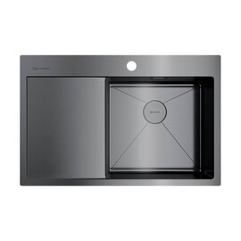 КУХОННАЯ МОЙКА OMOIKIRI AKISAME 78-GM-R НЕРЖ.СТАЛЬ/ВОРОНЕНАЯ СТАЛЬ