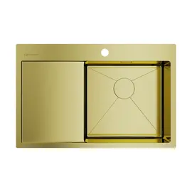 КУХОННАЯ МОЙКА OMOIKIRI AKISAME 78-LG-R НЕРЖ.СТАЛЬ/СВЕТЛОЕ ЗОЛОТО
