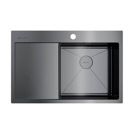 КУХОННАЯ МОЙКА OMOIKIRI AKISAME 78-GM-R НЕРЖ.СТАЛЬ/ВОРОНЕНАЯ СТАЛЬ