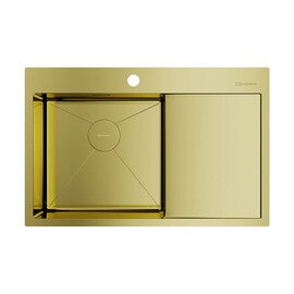 КУХОННАЯ МОЙКА OMOIKIRI AKISAME 78-LG-L НЕРЖ.СТАЛЬ/СВЕТЛОЕ ЗОЛОТО