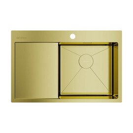 КУХОННАЯ МОЙКА OMOIKIRI AKISAME 78-LG-R НЕРЖ.СТАЛЬ/СВЕТЛОЕ ЗОЛОТО