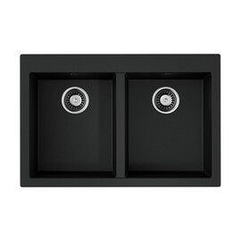 КУХОННАЯ МОЙКА OMOIKIRI BOSEN 80-2-BL TETOGRANIT/ЧЕРНЫЙ