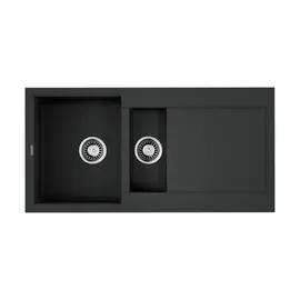 КУХОННАЯ МОЙКА OMOIKIRI SAKAIME 100-2-BL TETOGRANIT/ЧЕРНЫЙ