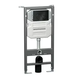 СИСТЕМА ИНСТАЛЛЯЦИИ ДЛЯ УНИТАЗОВ CERAMICA NOVA ENVISION С КНОПКОЙ СМЫВА ROUND ЦВЕТ ЧЁРНЫЙ МАТОВЫЙ И КРЕПЛЕНИЯМИ