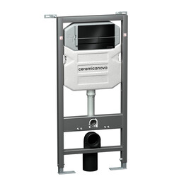 СИСТЕМА ИНСТАЛЛЯЦИИ ДЛЯ УНИТАЗОВ CERAMICA NOVA ENVISION С КНОПКОЙ СМЫВА FLAT ЦВЕТ ЧЕРНЫЙ МАТОВЫЙ, КРЕПЛЕНИЯМИ