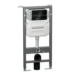 СИСТЕМА ИНСТАЛЛЯЦИИ ДЛЯ УНИТАЗОВ CERAMICA NOVA ENVISION С КНОПКОЙ СМЫВА FLAT ЦВЕТ ЧЕРНЫЙ МАТОВЫЙ, КРЕПЛЕНИЯМИ