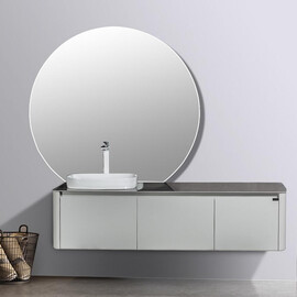 ТУМБА С РАКОВИНОЙ BLACK & WHITE U915.1600L BLUM МЕТАЛЛИЧЕСКИЙ ЯЩИК И КЕРАМОГРАНИТ РАКОВИНА 159.4X54.5X40