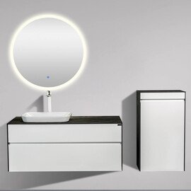 ТУМБА С РАКОВИНОЙ BLACK & WHITE U907.1000 BLUM МЕТАЛЛИЧЕСКИЙ ЯЩИК И КЕРАМОГРАНИТ РАКОВИНА 100X52.5X50.6