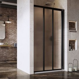 ДУШЕВАЯ ДВЕРЬ RAVAK SUPERNOVA ASDP3-100 СМ ЧЕРНЫЙ ПРОФИЛЬ, МАТОВОЕ СТЕКЛО