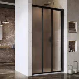 ДУШЕВАЯ ДВЕРЬ RAVAK SUPERNOVA ASDP3-130 СМ ЧЕРНЫЙ ПРОФИЛЬ, МАТОВОЕ СТЕКЛО