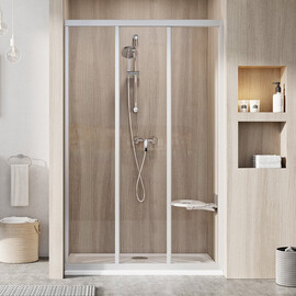 ДУШЕВАЯ ДВЕРЬ RAVAK SUPERNOVA ASDP3-80 СМ САТИНОВЫЙ ПРОФИЛЬ, ПРОЗРАЧНОЕ СТЕКЛО
