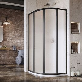 ДУШЕВОЙ УГОЛОК RAVAK SUPERNOVA SKCP4-80 СМ ЧЕРНЫЙ ПРОФИЛЬ, МАТОВОЕ СТЕКЛО