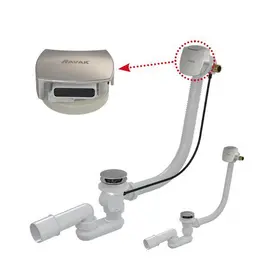 СТОЧНЫЙ КОМПЛЕКТ ДЛЯ ВАННЫ С ЗАПОЛНЕНИЕМ И ПЕРЕЛИВОМ RAVAK "КЛИК-КЛАК" КВАДРАТНЫЙ 570 ММ