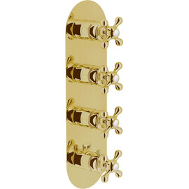 СМЕСИТЕЛЬ ТЕРМАСТАТИЧЕСКИЙ ДЛЯ ДУША NOBILI GRC5104GDP НА 4 ПОТРЕБИТЕЛЯ (ВНЕШНЯЯ ЧАСТЬ), ЗОЛОТО