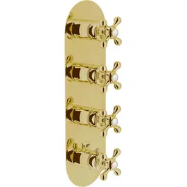 СМЕСИТЕЛЬ ТЕРМАСТАТИЧЕСКИЙ ДЛЯ ДУША NOBILI GRC5104GDP НА 4 ПОТРЕБИТЕЛЯ (ВНЕШНЯЯ ЧАСТЬ), ЗОЛОТО