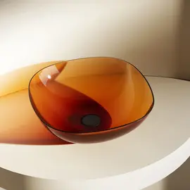 РАКОВИНА НАКЛАДНАЯ ПРОЗРАЧНАЯ ABBER KRISTALL AT2806OPAL