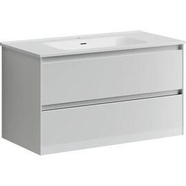 ТУМБА ПОДВЕСНАЯ SANCOS CENTO 890Х450Х500, C ДВУМЯ ЯЩИКАМИ ОСНАЩЕННЫМИ ДОВОДЧИКАМИ, БЕЛЫЙ ГЛЯНЕЦ, АРТ. CN90W