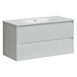 ТУМБА ПОДВЕСНАЯ SANCOS LIBRA 990Х450Х500, C ДВУМЯ ЯЩИКАМИ ОСНАЩЕННЫМИ ДОВОДЧИКАМИ, БЕЛЫЙ ГЛЯНЕЦ , АРТ. LB100W