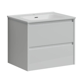 ТУМБА ПОДВЕСНАЯ SANCOS LIBRA 590Х450Х500, C ДВУМЯ ЯЩИКАМИ ОСНАЩЕННЫМИ ДОВОДЧИКАМИ, БЕЛЫЙ ГЛЯНЕЦ , АРТ. LB60W