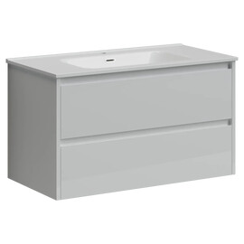 ТУМБА ПОДВЕСНАЯ SANCOS LIBRA 890Х450Х500, C ДВУМЯ ЯЩИКАМИ ОСНАЩЕННЫМИ ДОВОДЧИКАМИ, БЕЛЫЙ ГЛЯНЕЦ , АРТ. LB90W