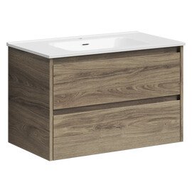 ТУМБА ПОДВЕСНАЯ SANCOS LIBRA 790Х450Х500, C ДВУМЯ ЯЩИКАМИ ОСНАЩЕННЫМИ ДОВОДЧИКАМИ, ДУБ ЧАРЛЬСТОН, АРТ. LB80ECH