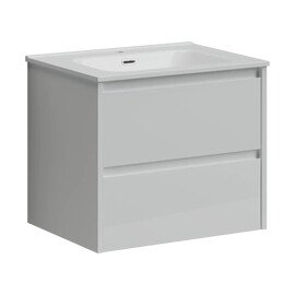 ТУМБА ПОДВЕСНАЯ SANCOS LIBRA 590Х450Х500, C ДВУМЯ ЯЩИКАМИ ОСНАЩЕННЫМИ ДОВОДЧИКАМИ, БЕЛЫЙ ГЛЯНЕЦ , АРТ. LB60W