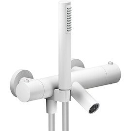 СМЕСИТЕЛЬ ДЛЯ ВАННЫ С ТЕРМОСТАТОМ NOBILI LIVE LV00010/2WM POLAR WHITE МАТОВЫЙ БЕЛЫЙ