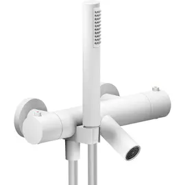 СМЕСИТЕЛЬ ДЛЯ ВАННЫ С ТЕРМОСТАТОМ NOBILI LIVE LV00010/2WM POLAR WHITE МАТОВЫЙ БЕЛЫЙ