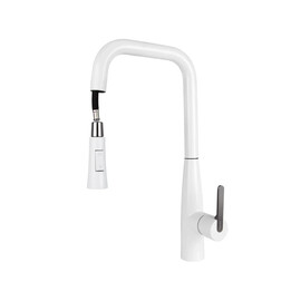 СМЕСИТЕЛЬ KAISER CLARO ДЛЯ КУХНИ С ВЫТЯЖНОЙ ЛЕЙКОЙ WHITE MATT/GUN METAL