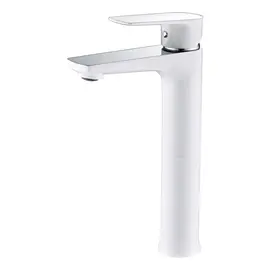 СМЕСИТЕЛЬ KAISER ATRIO ДЛЯ РАКОВИНЫ ВЫСОКИЙ БЕЛЫЙ ХРОМ