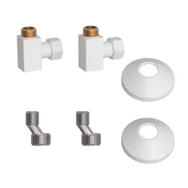 КОМПЛЕКТ ПОДКЛЮЧЕНИЯ ДЛЯ ПОЛОТЕНЦЕСУШИТЕЛЯ POINT PN00012W 3/4"Х1/2" Г/Ш (КВАДРАТ), БЕЛЫЙ