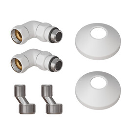 КОМПЛЕКТ ПОДКЛЮЧЕНИЯ ДЛЯ ПОЛОТЕНЦЕСУШИТЕЛЯ POINT PN93412W 3/4 Х 1/2 ГШ СО СГОНОМ, БЕЛЫЙ