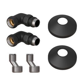 КОМПЛЕКТ ПОДКЛЮЧЕНИЯ ДЛЯ ПОЛОТЕНЦЕСУШИТЕЛЯ POINT PN93412B 3/4 Х 1/2 ГШ СО СГОНОМ, ЧЕРНЫЙ