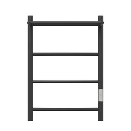 ПОЛОТЕНЦЕСУШИТЕЛЬ ЭЛЕКТРИЧЕСКИЙ POINT АФИНА PN04846PB П3 400X600 С ПОЛКОЙ, ДИММЕР СПРАВА, ЧЕРНЫЙ