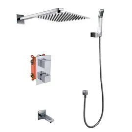 СМЕСИТЕЛЬ KAISER SONAT СКРЫТЫЙ МОНТАЖ ТЕРМОСТАТИЧЕСКИЙ С ИЗЛИВОМ, ВЕРХНЫМ И НИЖНИМ ДУШЕМ