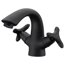 СМЕСИТЕЛЬ KAISER TRIO ДЛЯ РАКОВИНЫ КЕРАМИКА 3-Х ЛИСТНИК ЧЕРНЫЙ