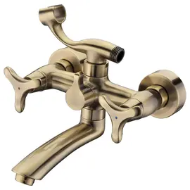 СМЕСИТЕЛЬ KAISER TRIO ДЛЯ ВАННЫ ИЗЛИВ 20 СМ КЕРАМИКА 3-ЛИСТНИК БРОНЗА